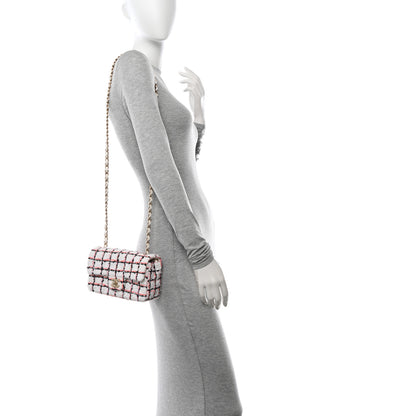 Chanel Tweed Quilted Mini Rectangular Flap White Multicolor 2 of 11