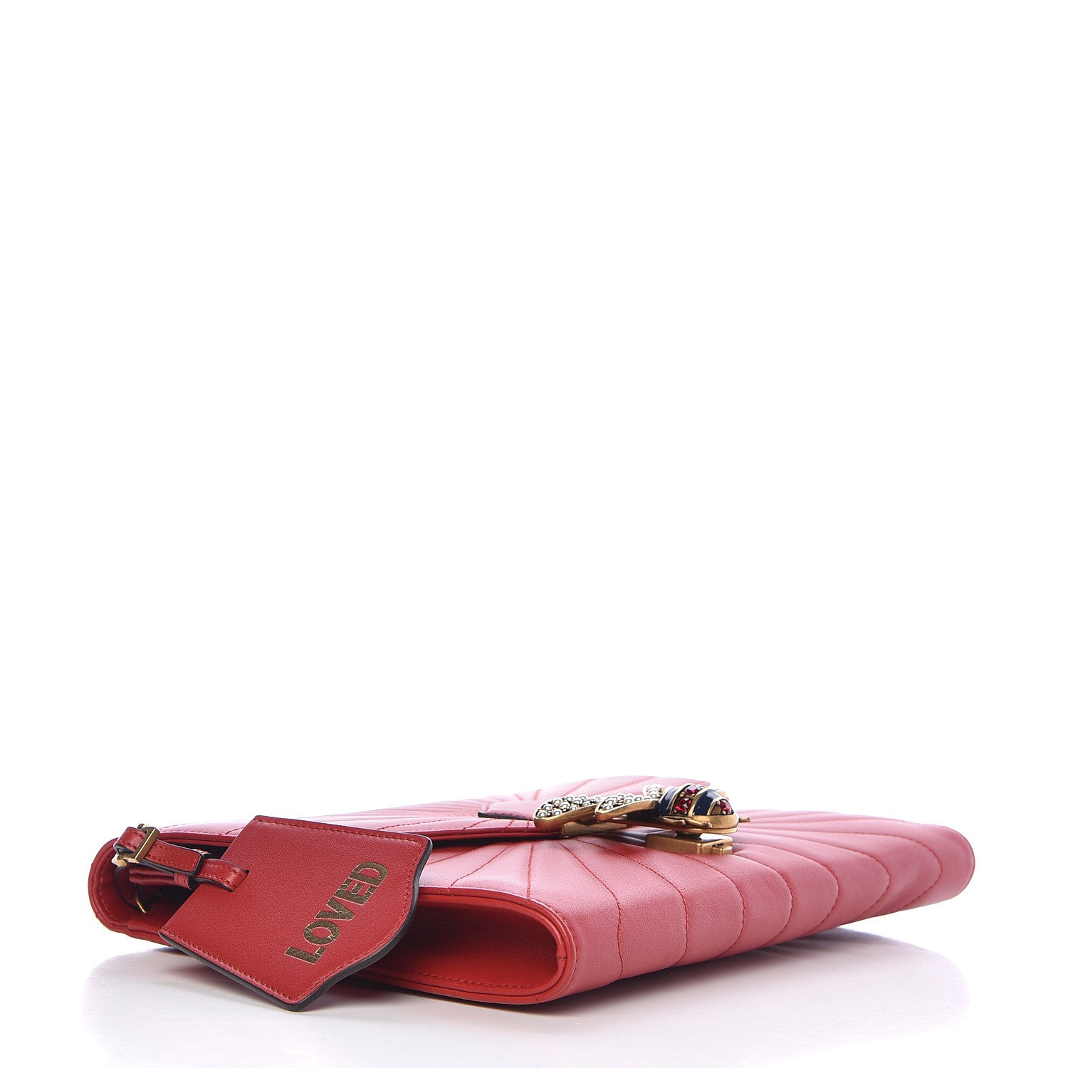 Gucci Calfskin Trapuntata Queen Margaret Clutch Hibiscus Red 4 of 9