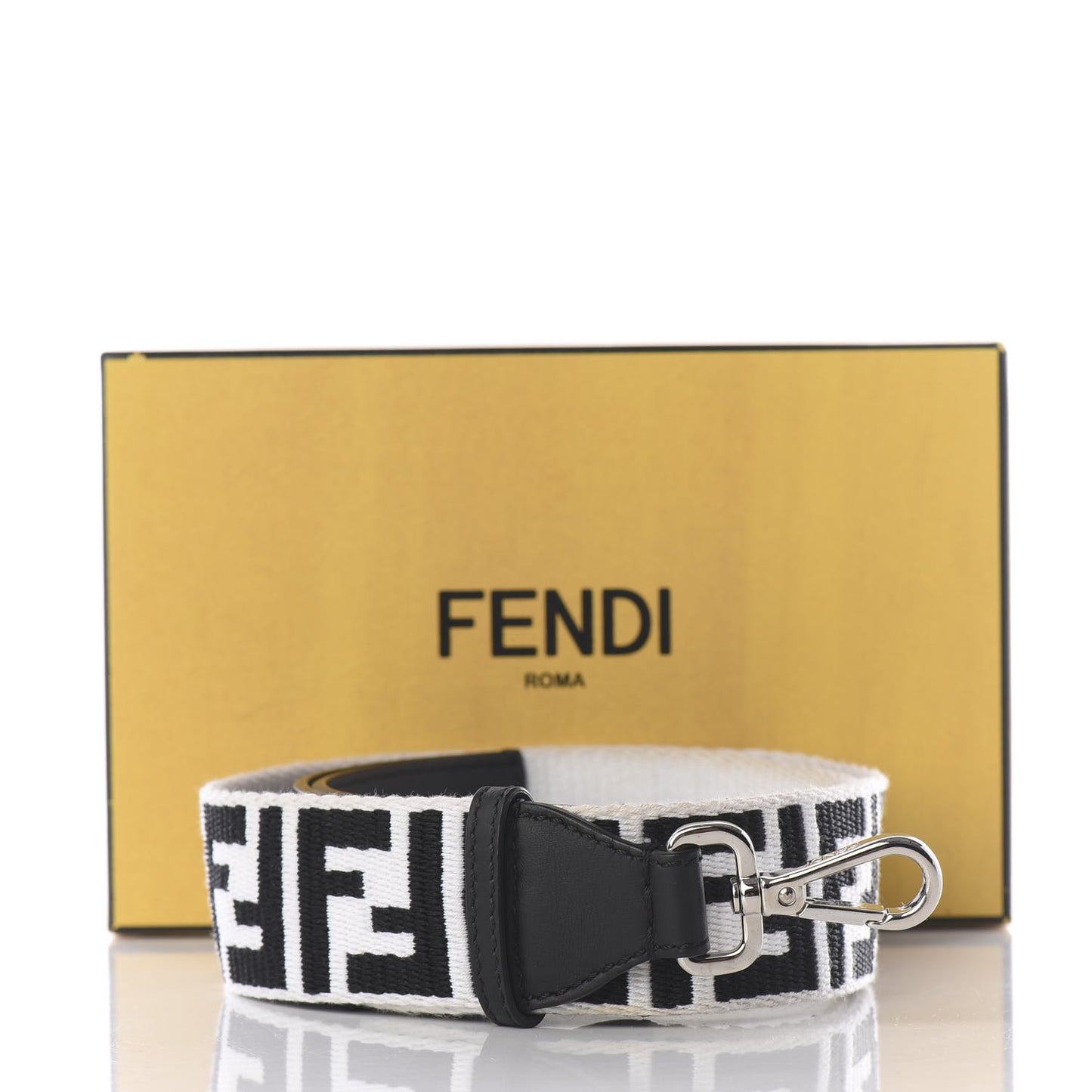 Fabric Calfskin FF Reloaded Strap You White Black