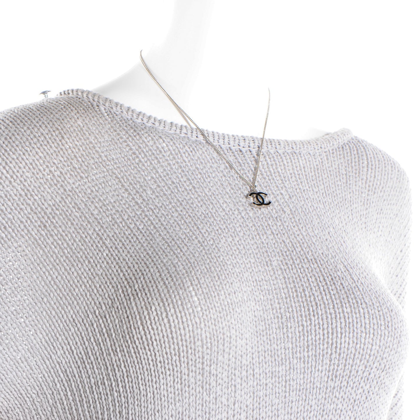 Enamel CC Necklace Black