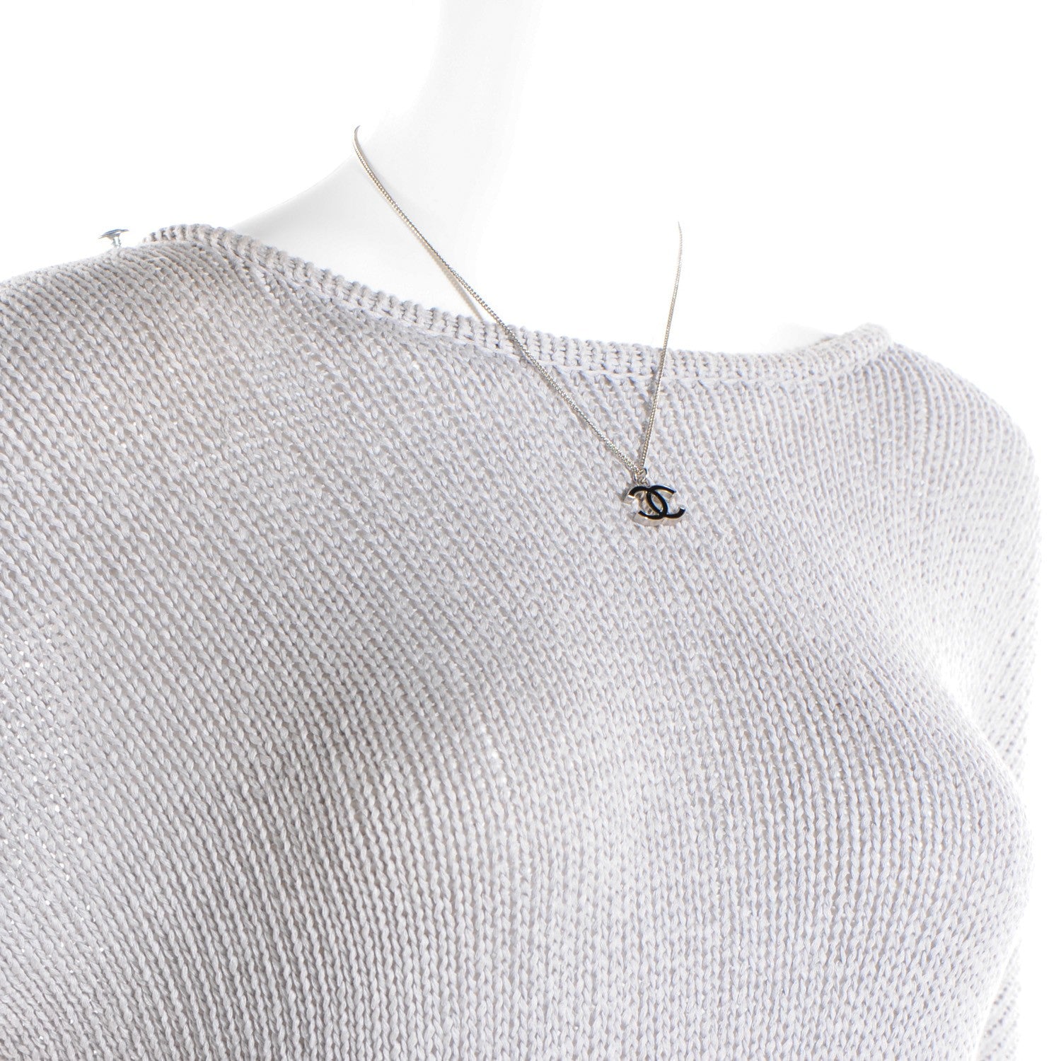Chanel Enamel CC Necklace Black 2 of 5