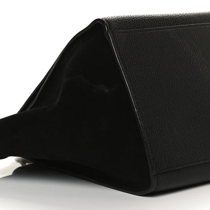 Celine Drummed Calfskin Suede Small Trapeze Black 7 of 14
