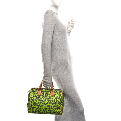 Louis Vuitton Monogram Graffiti Speedy 30 Green 2 of 12