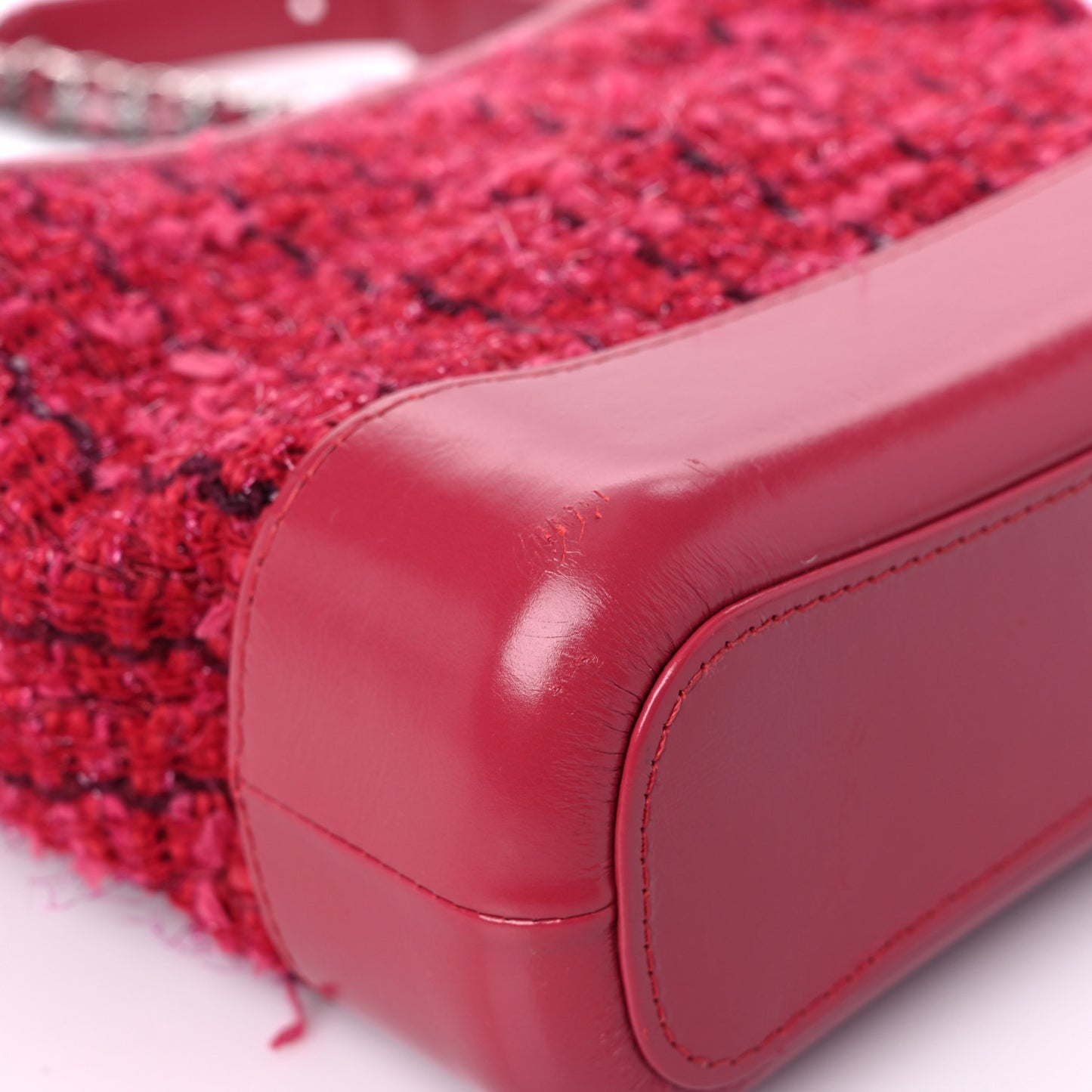 Tweed Calfskin Small Gabrielle Hobo Pink
