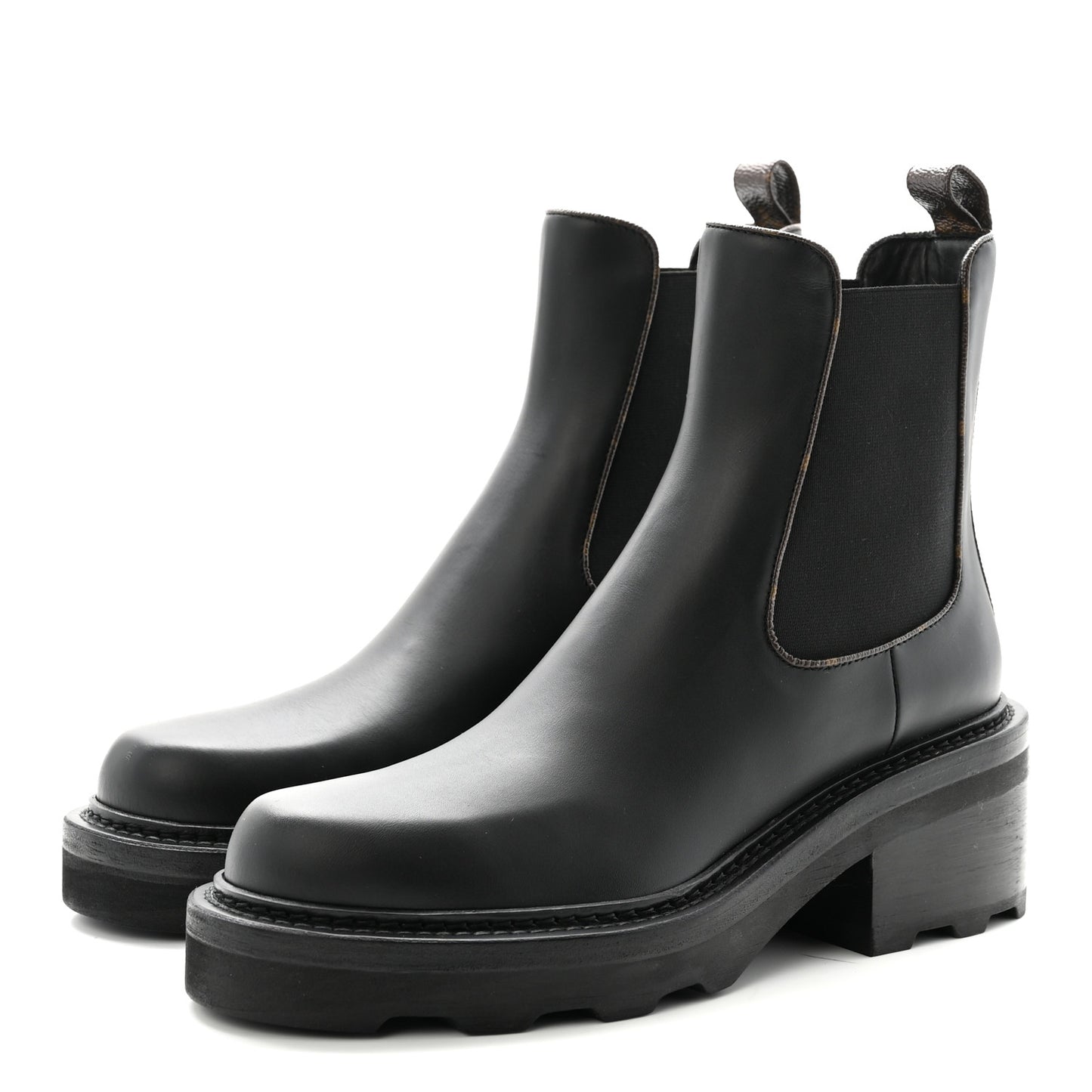 Calfskin Monogram Beaubourg Ankle Boots 38.5 Black