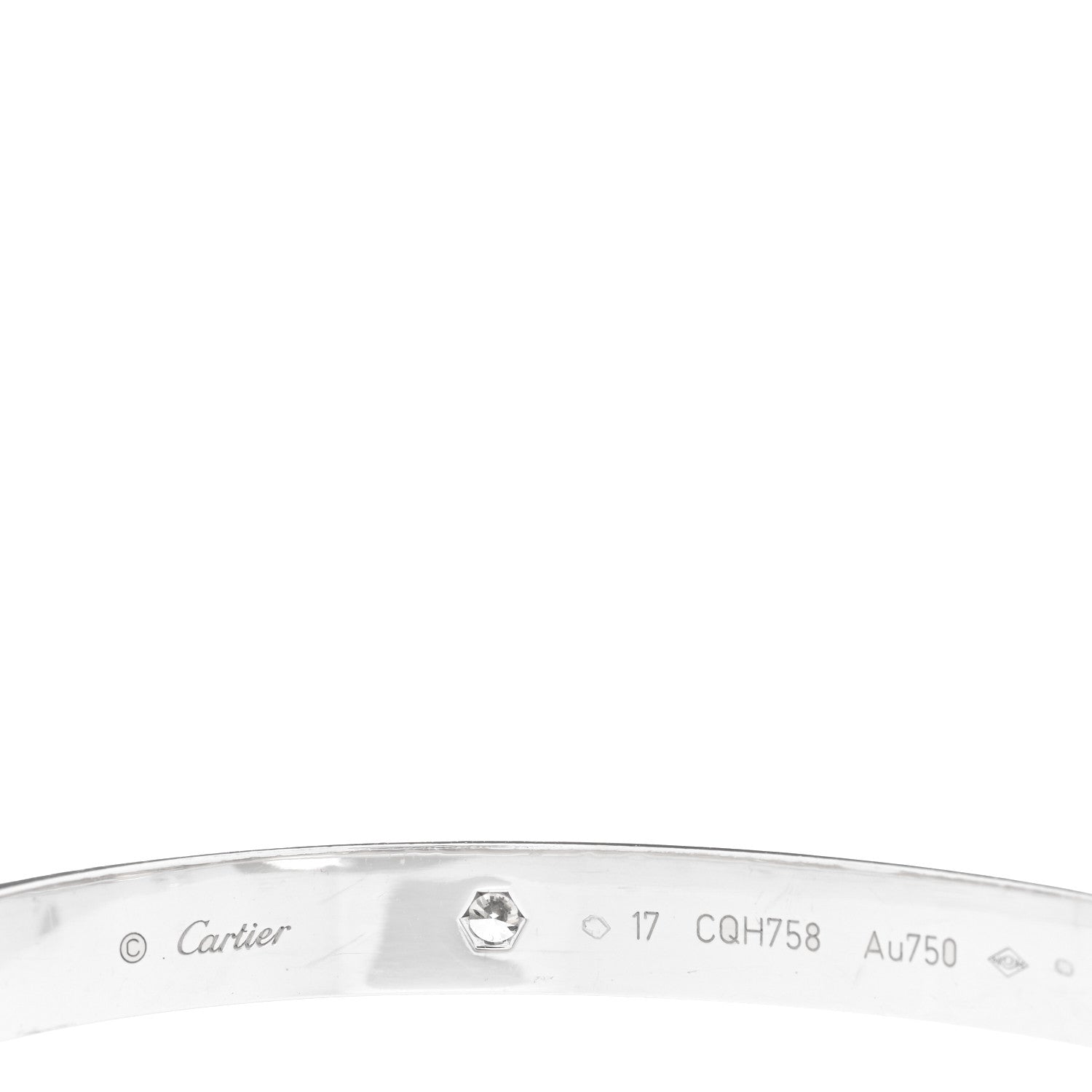 Cartier 18K White Gold 4 Diamond LOVE Bracelet 17 4 of 5