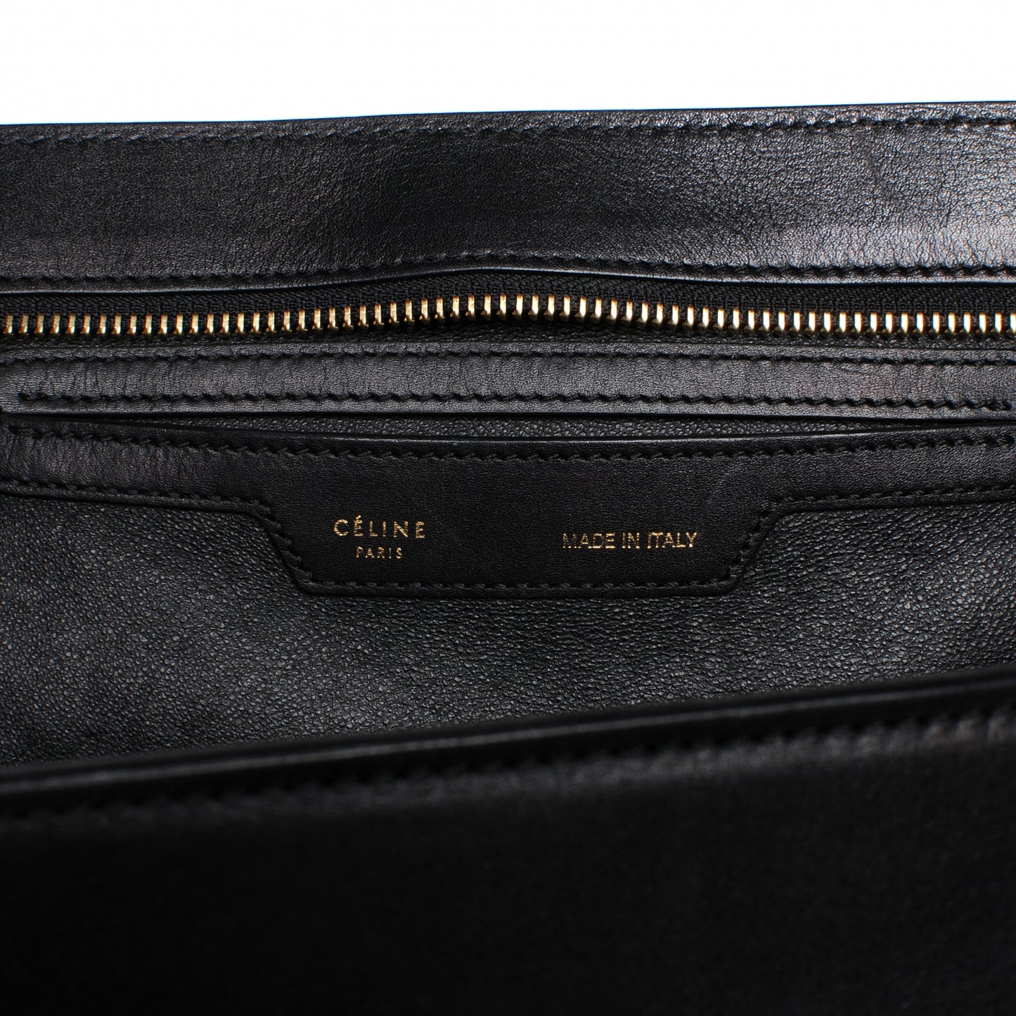 Crocodile Embossed Medium Trapeze Black
