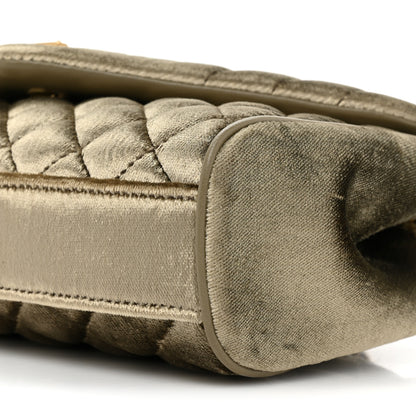 Saint Laurent Velvet Mixed Matelasse Triquilt Small Monogram Satchel Dark Vintage Olive 8 of 9