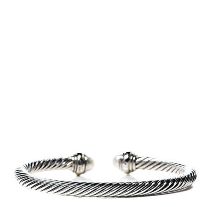 David Yurman Sterling Silver 14K Yellow Gold Pearl 5mm Cable Classics Bracelet 3 of 4