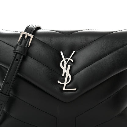Saint Laurent Calfskin Y Quilted Monogram Toy Loulou Crossbody Bag Black 7 of 10