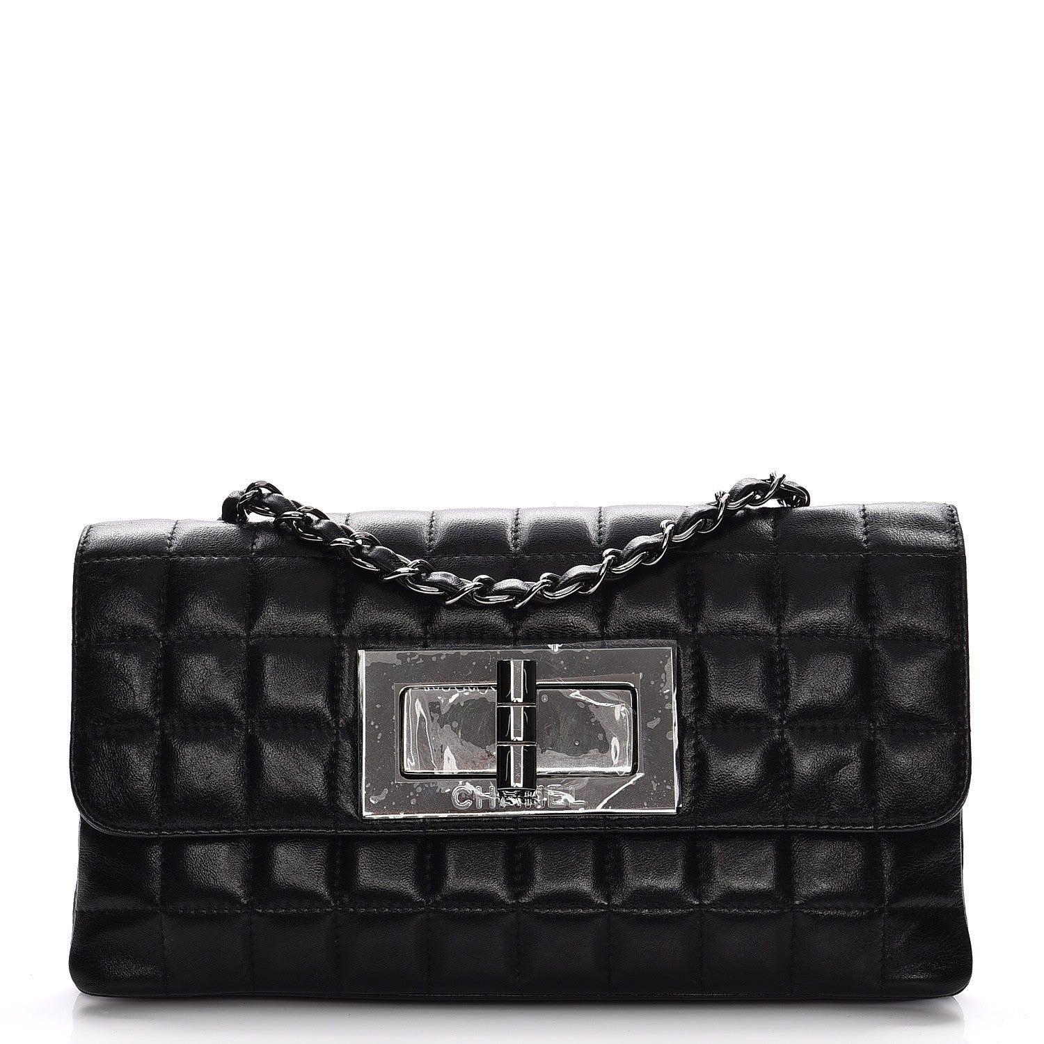 Chanel Lambskin Chocolate Bar Quilted Small Mademoiselle Flap Black 1 of 7