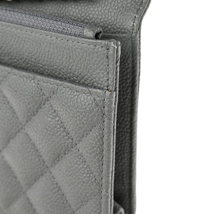 Chanel Caviar Quilted Boy Wallet On Chain WOC Grey 13 of 15
