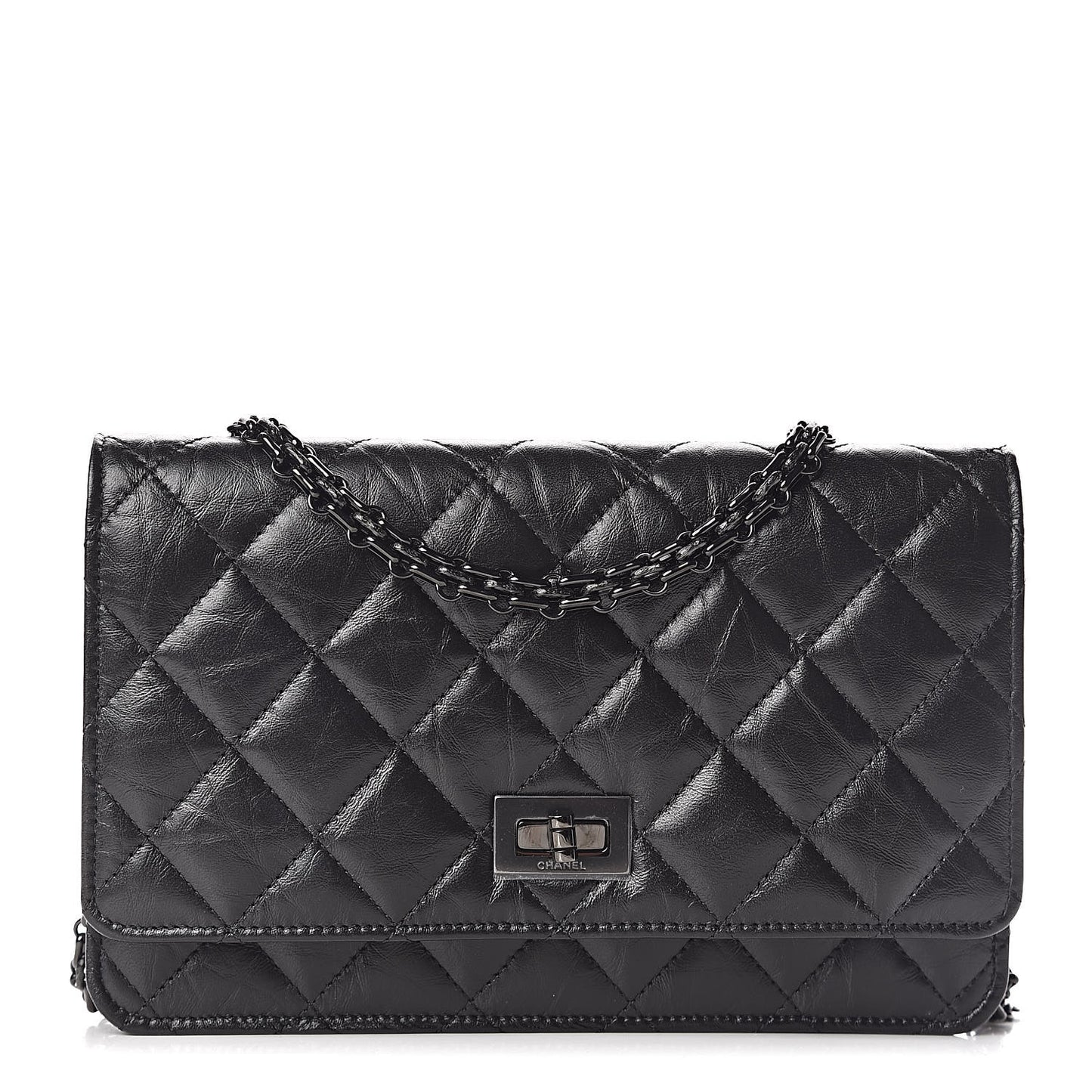 Aged Calfskin Quilted Reissue Wallet On Chain WOC So Black