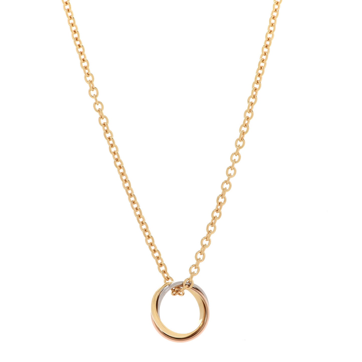 18K Pink Yellow White Gold Baby Trinity Pendant Necklace
