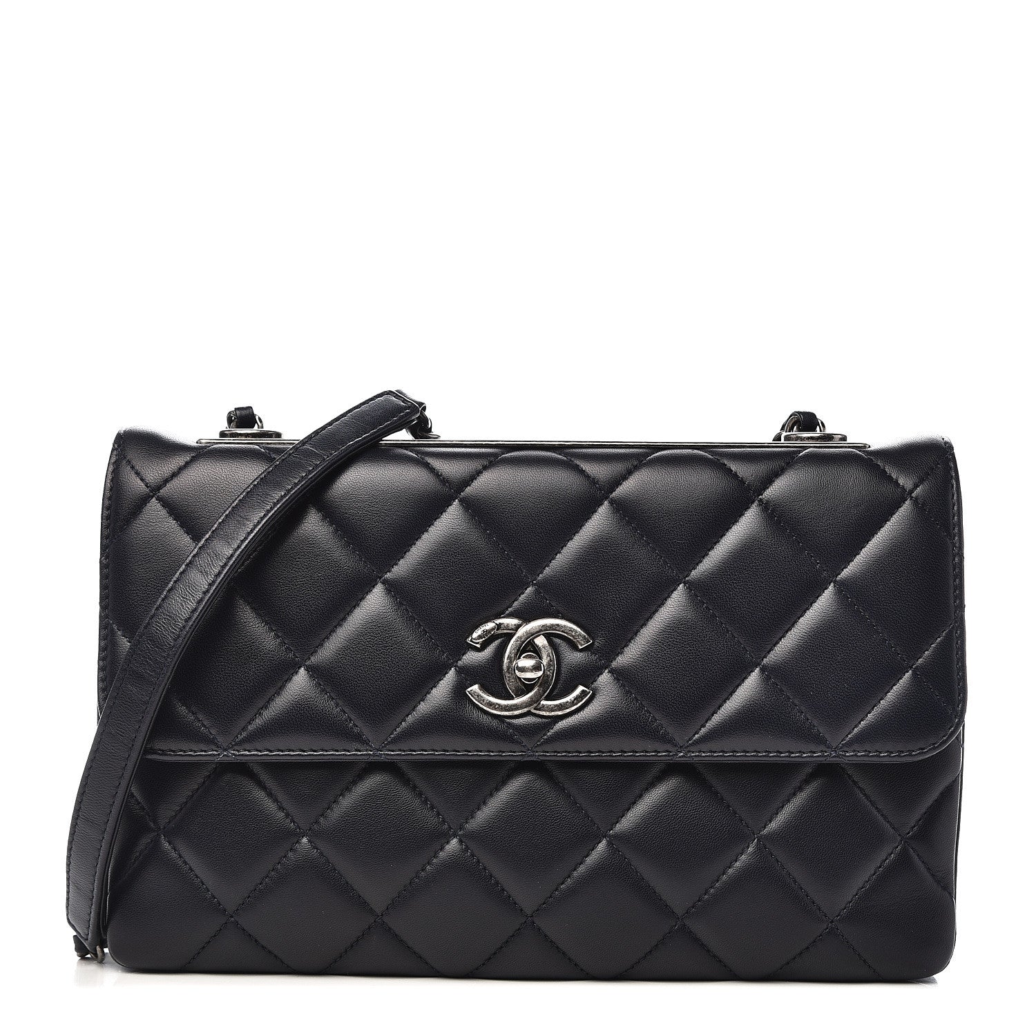 Chanel Lambskin Quilted Medium Trendy CC Flap Navy Blue 1 of 15