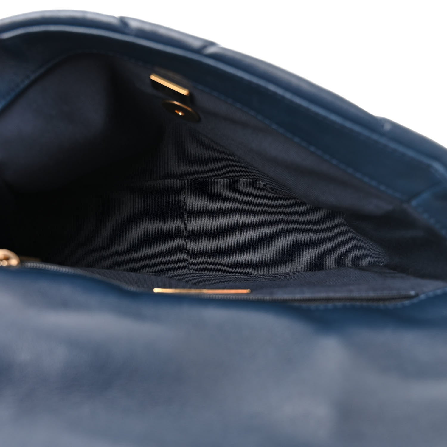 Chanel Goatskin Quilted Medium Chanel 19 Flap Navy Blue 5 of 10