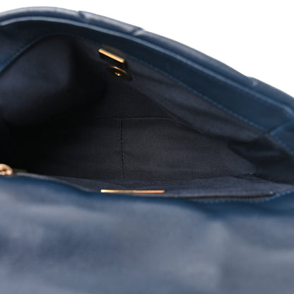 Chanel Goatskin Quilted Medium Chanel 19 Flap Navy Blue 5 of 10