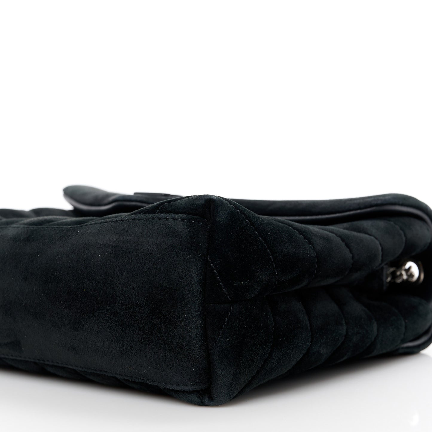 Suede Calfskin Y Quilted Monogram Small Loulou Chain Satchel Black