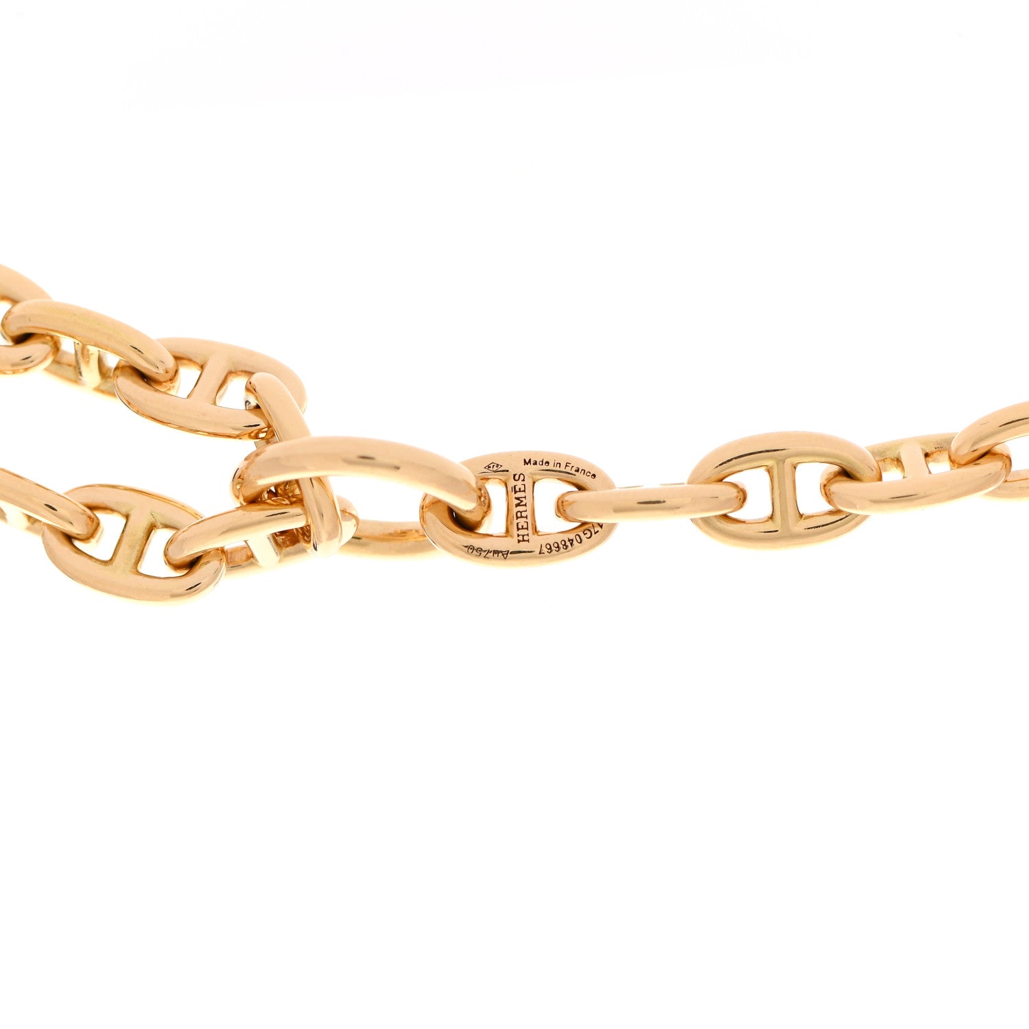 Hermes 18K Yellow Gold TPM Chaine D'Ancre Necklace 4 of 5