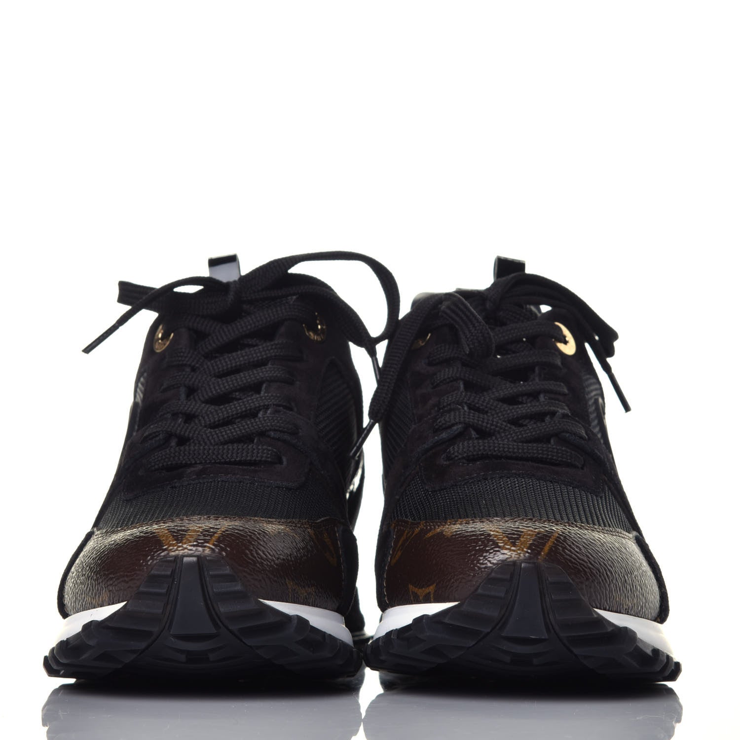 Louis Vuitton Suede Monogram Run Away Sneakers 38 Black 2 of 10