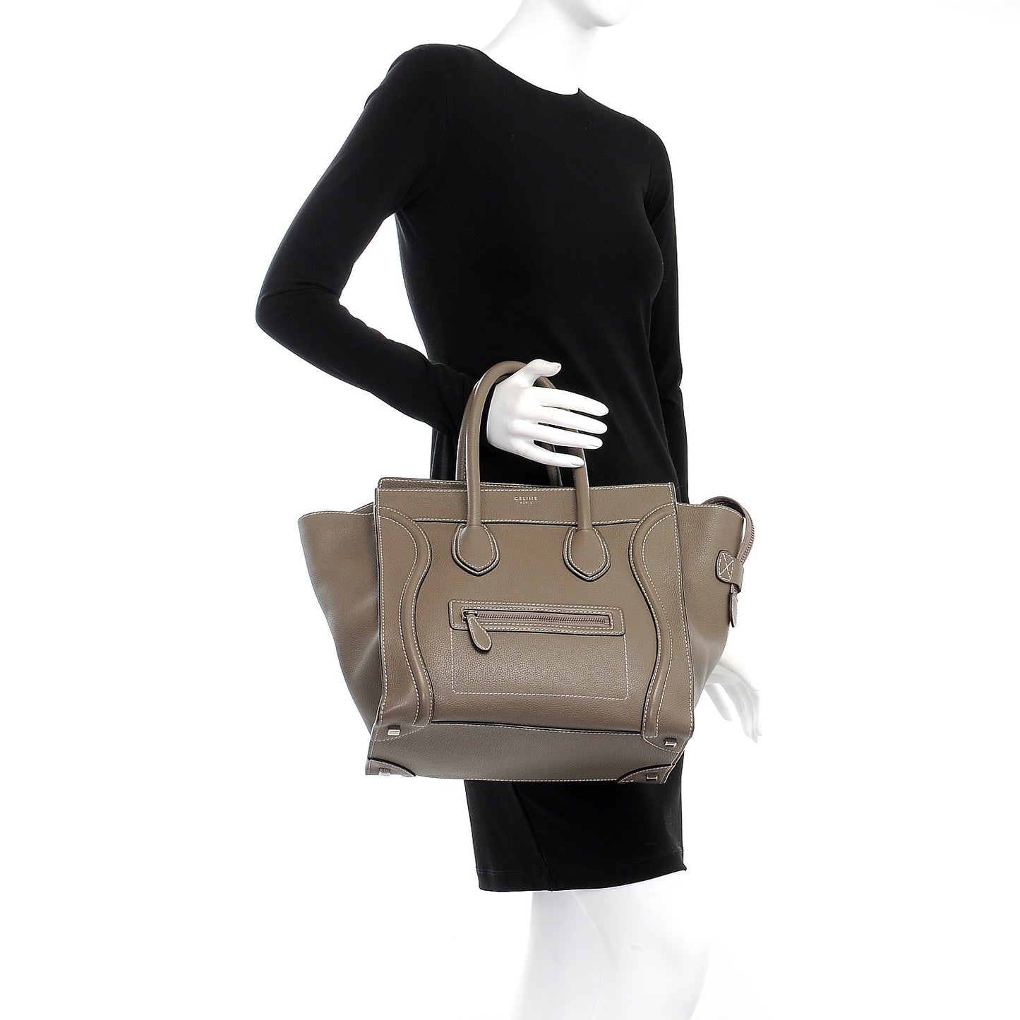 Drummed Calfskin Mini Luggage Souris