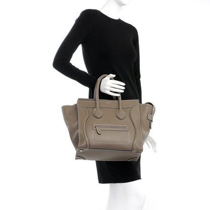 Celine Drummed Calfskin Mini Luggage Souris 2 of 11