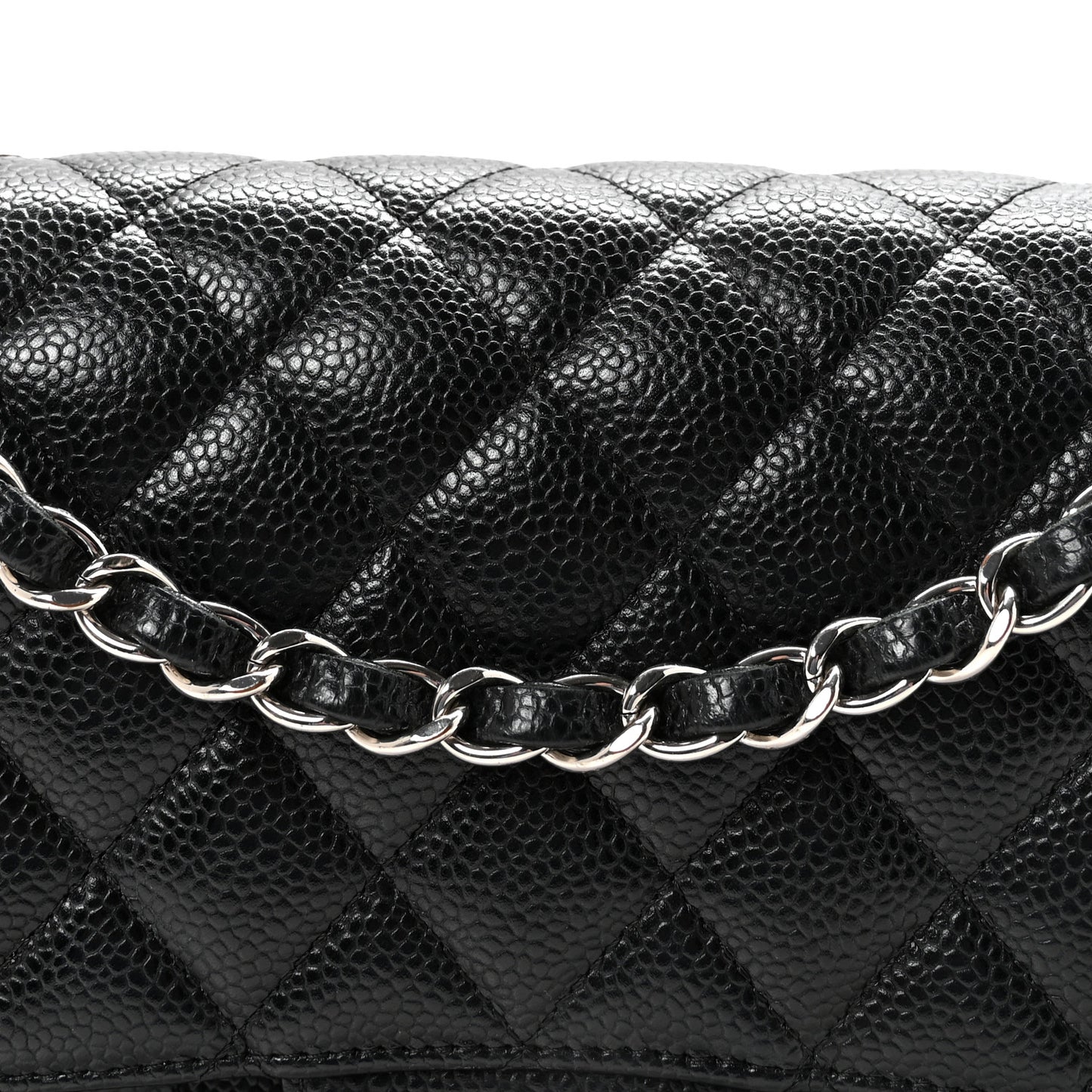 Caviar Quilted Medium Double Flap Black