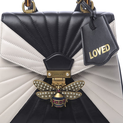Gucci Calfskin Bamboo Trapuntata Queen Margaret Backpack Mystic White Black 9 of 11