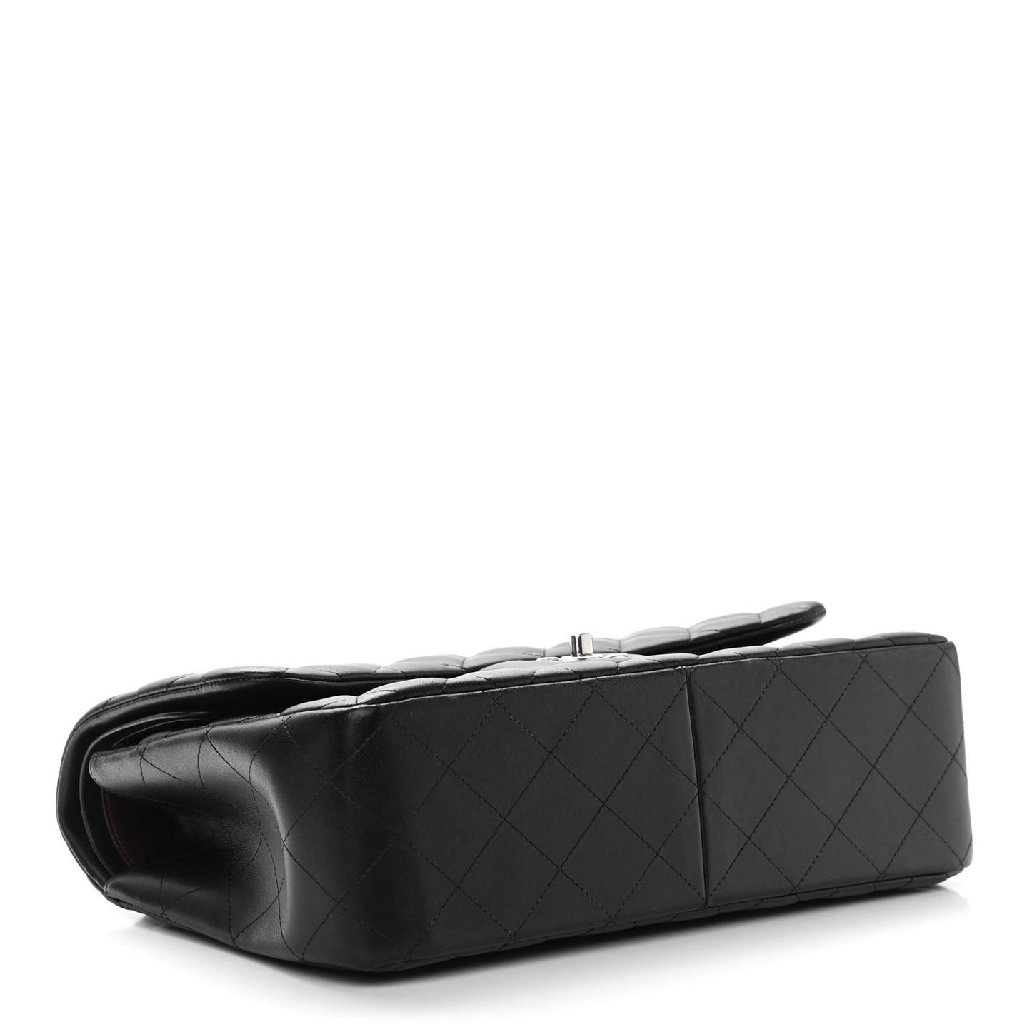 Lambskin Quilted Jumbo Double Flap Black