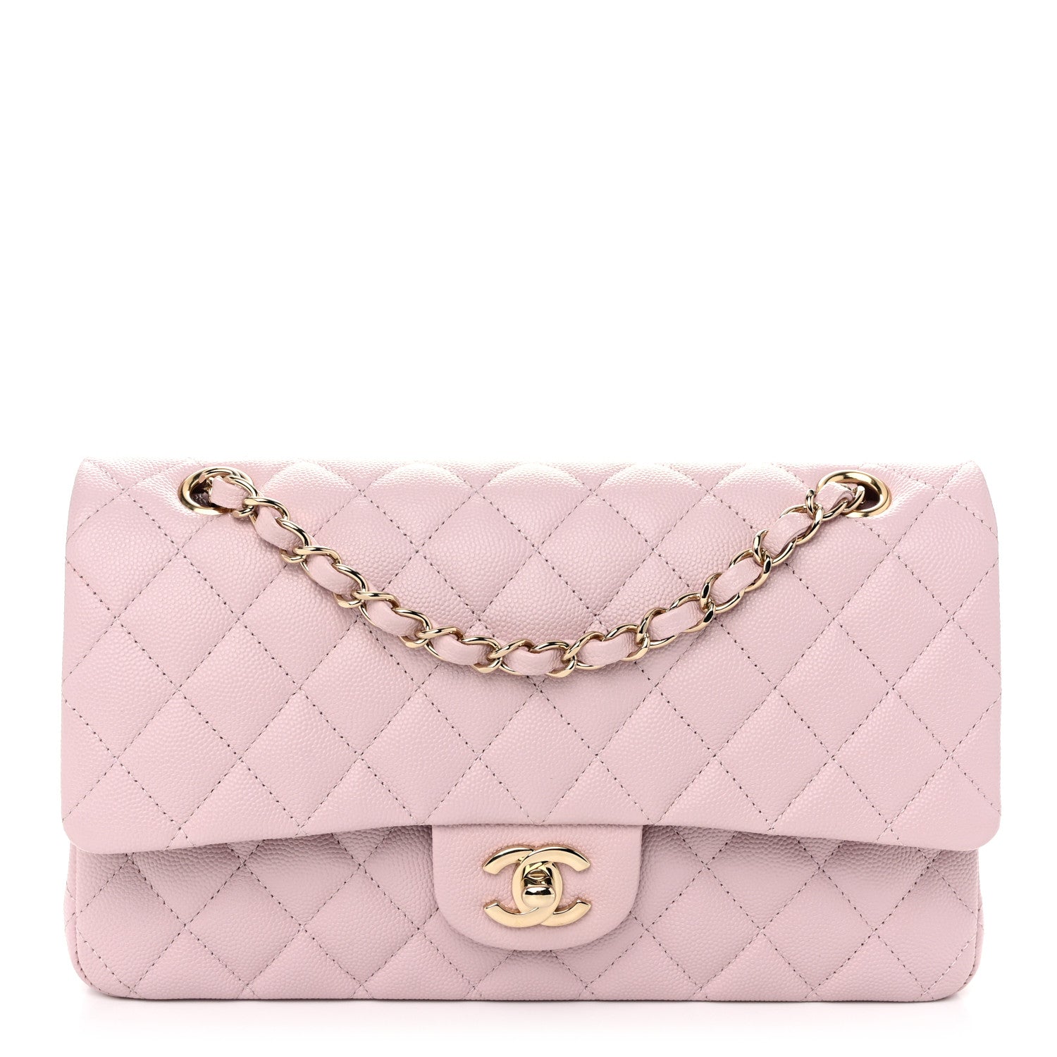 Chanel Caviar Quilted Medium Double Flap Light Pink 1 of 10
