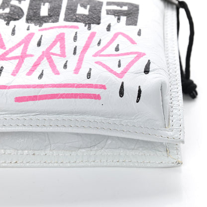 Balenciaga Agneau Arena Graffiti All Over Small Explorer Pouch with Strap White Multicolor 11 of 12