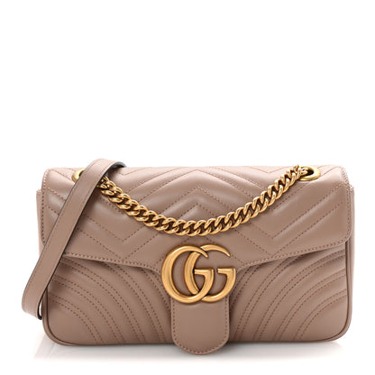 Gucci Calfskin Matelasse Small GG Marmont Shoulder Bag Porcelain Rose 1 of 10