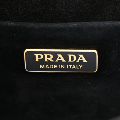 Prada Velluto Ricamo Cahier Shoulder Bag Black 6 of 10