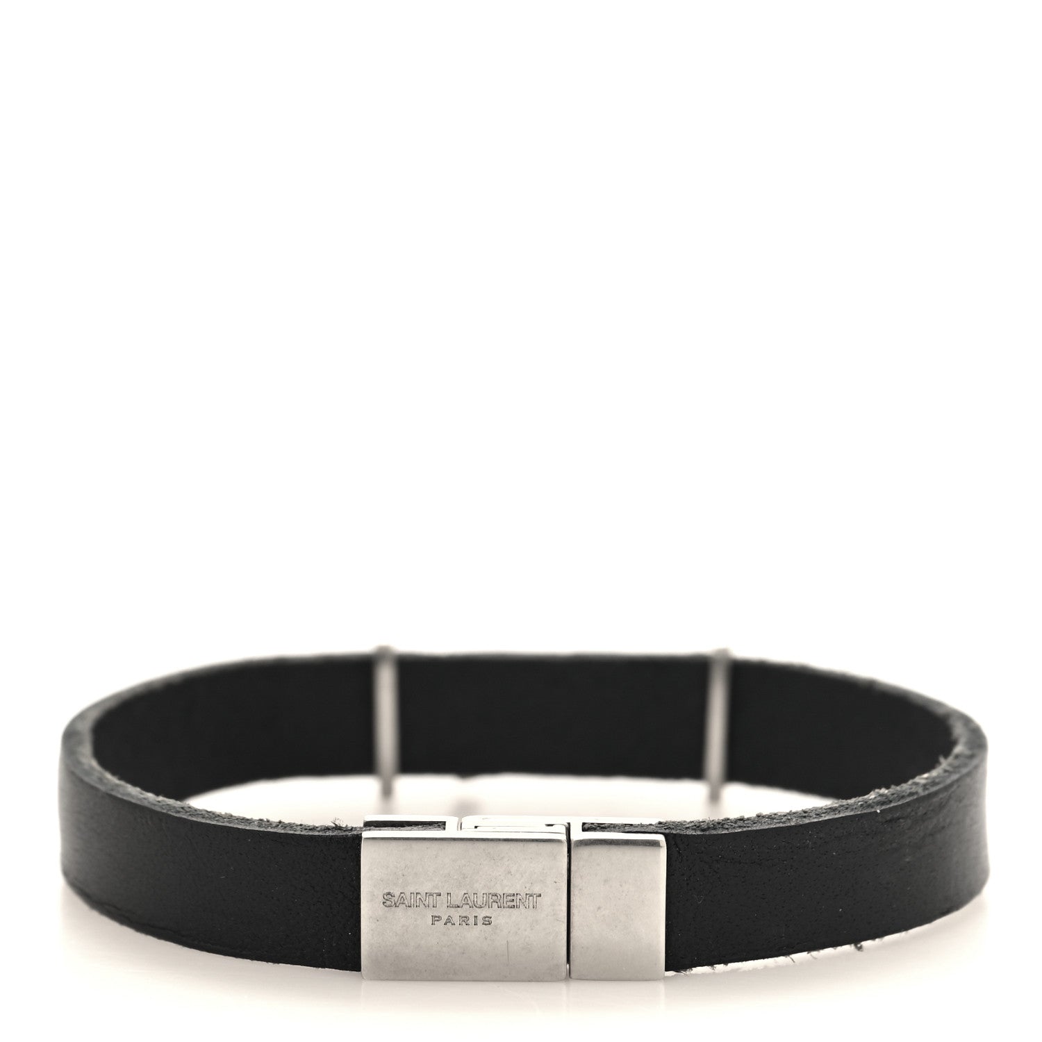 Saint Laurent Calfskin Opyum Bracelet L Black 4 of 6
