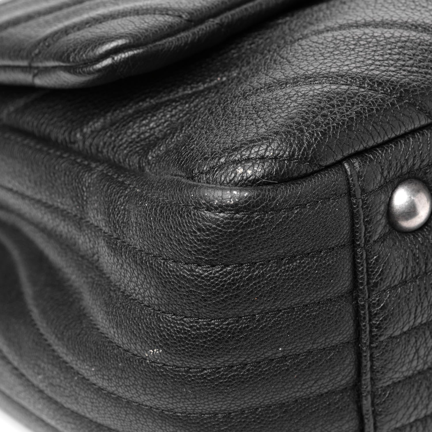 Chanel Calfskin Chevron Quilted XXL Travel Flap Bag Black 5 of 7