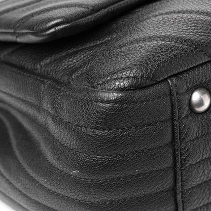 Chanel Calfskin Chevron Quilted XXL Travel Flap Bag Black 5 of 7