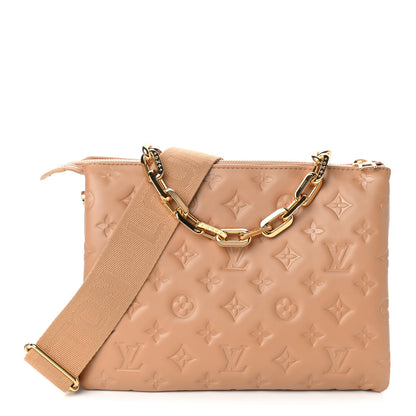 Louis Vuitton Lambskin Embossed Monogram Coussin PM Camel 1 of 10