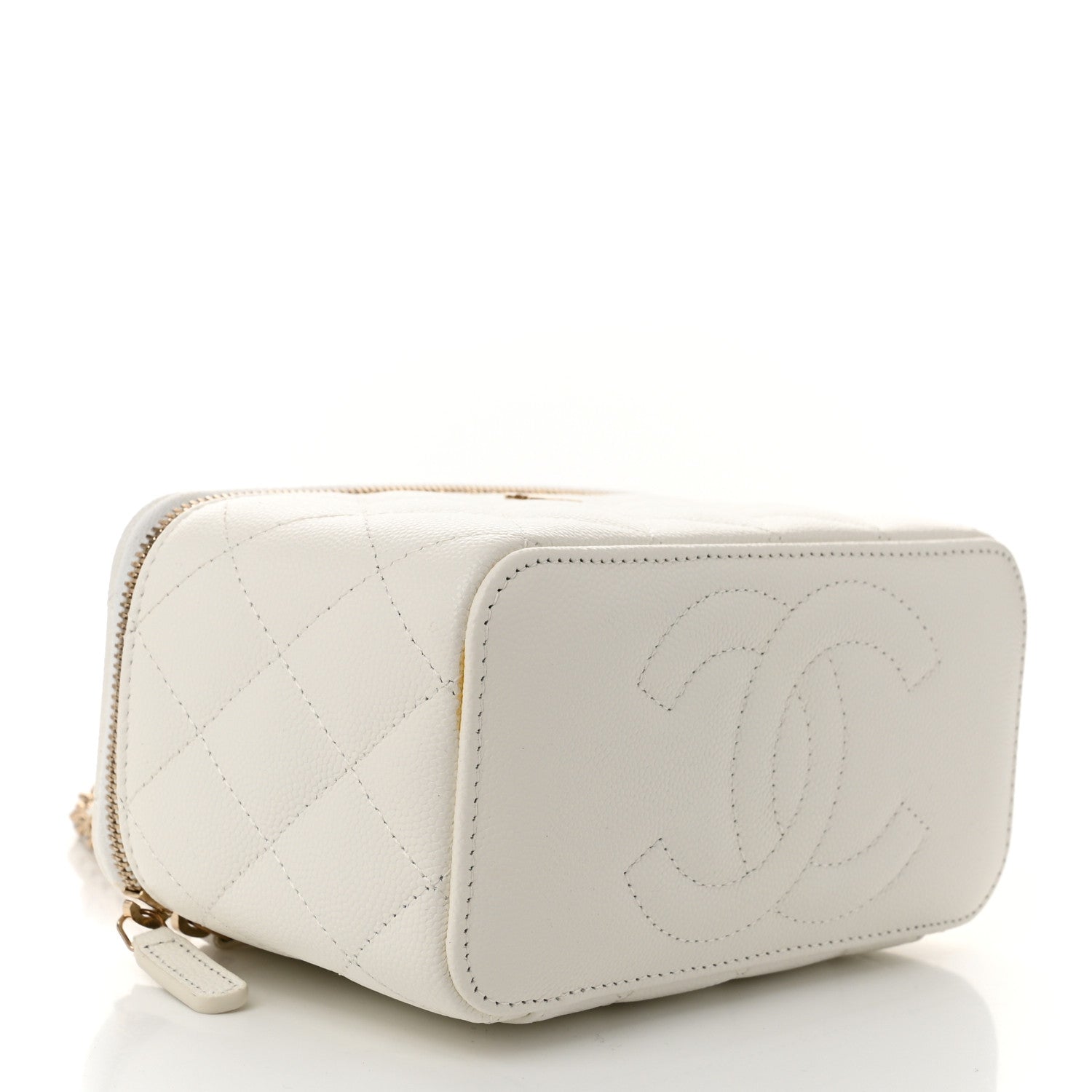 Chanel Caviar Quilted Small Vanity Case With Chain White 4 of 12
