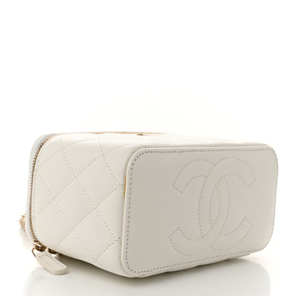 Chanel Caviar Quilted Small Vanity Case With Chain White 4 of 12