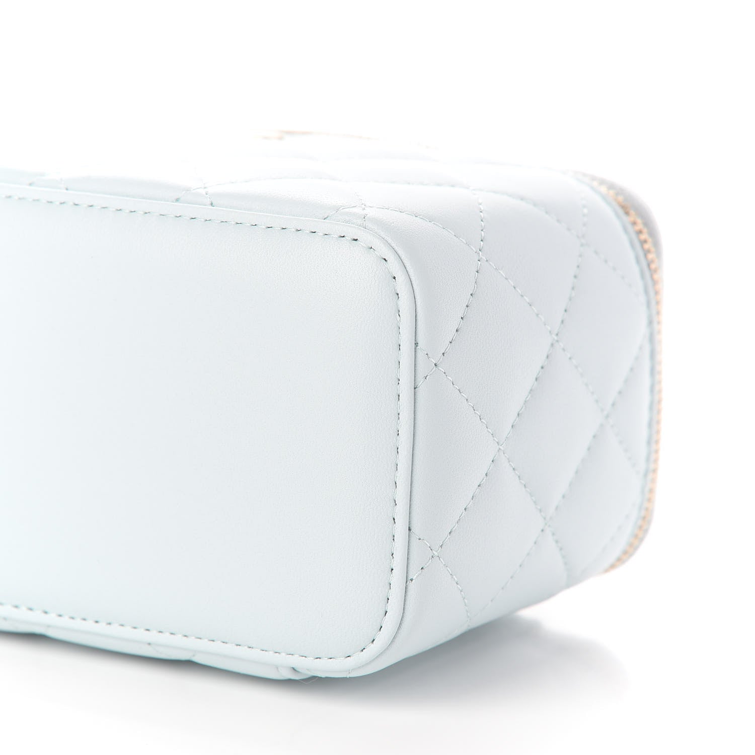 Chanel Lambskin Quilted Small Top Handle Vanity Case With Chain Light Blue 9 of 9