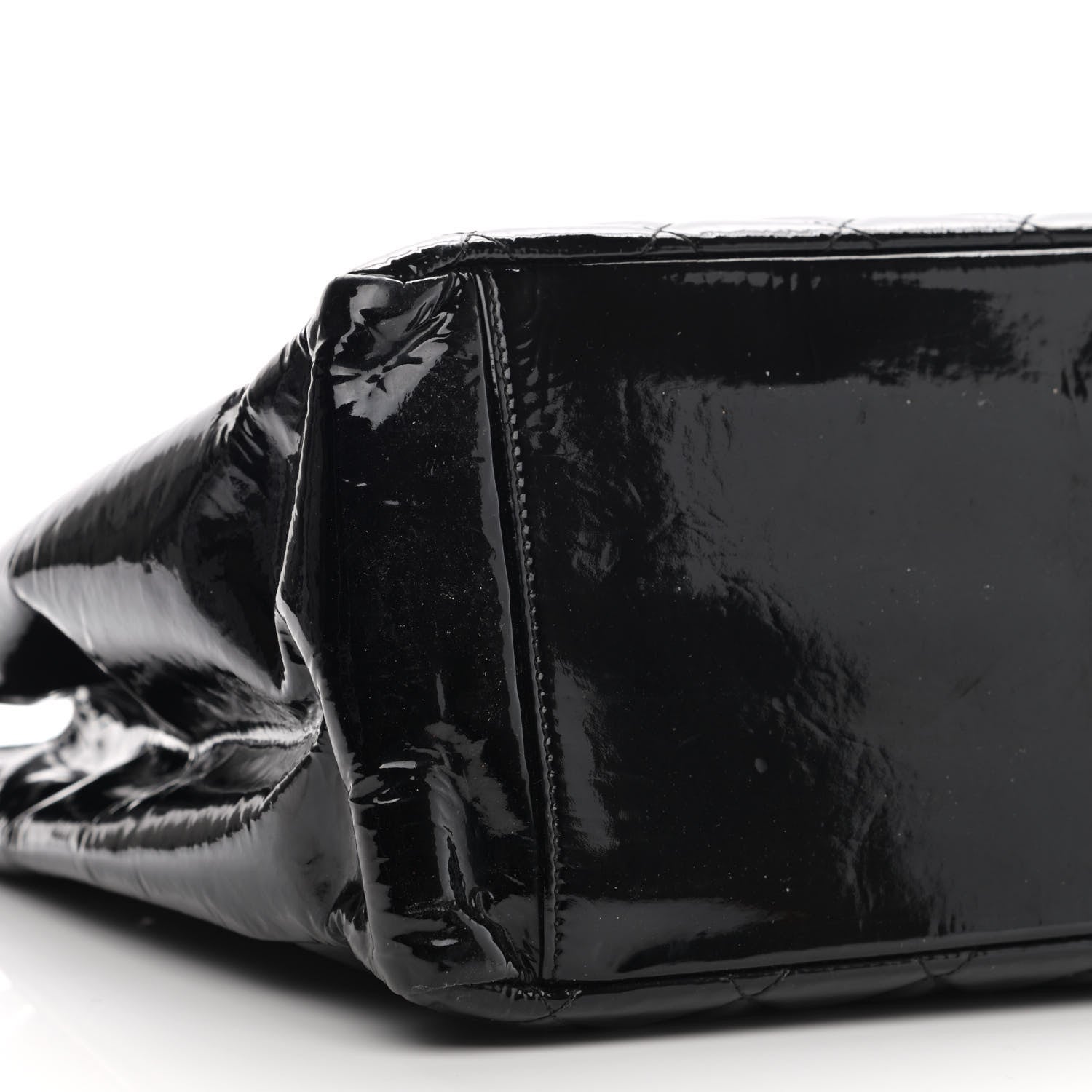 Chanel Patent Quilted Grand Shopping Tote GST Black 9 of 11