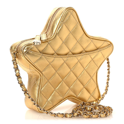 Chanel Metallic Lambskin Quilted Walk Of Fame Star Bag Gold 3 of 11