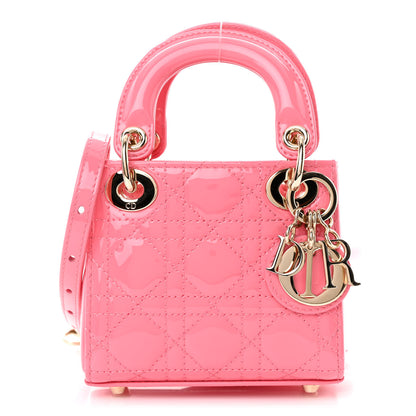 Christian Dior Patent Cannage Micro Lady Dior Peony Pink 1 of 10