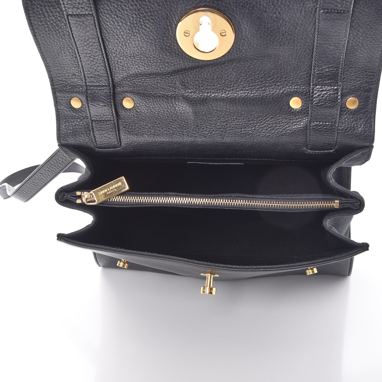 Saint Laurent Calfskin Canvas Small Muse Two Black 6 of 10