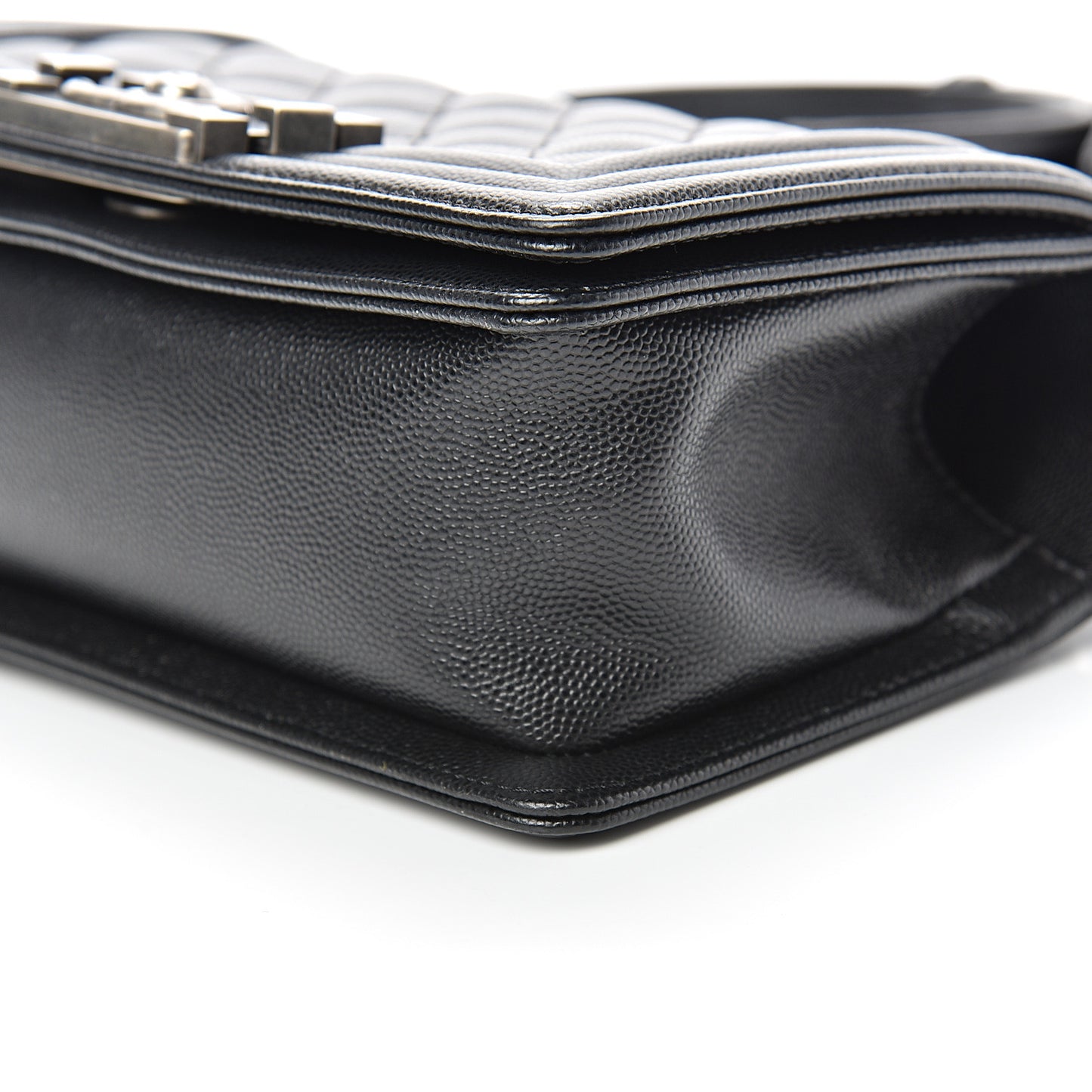 Caviar Quilted Small Boy Flap Black