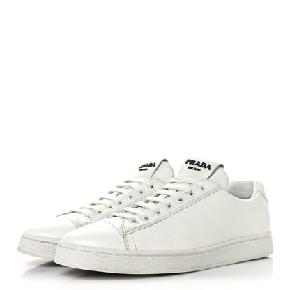Prada Vitello Mens Logo Low Top Sneakers 43 White 4 of 10