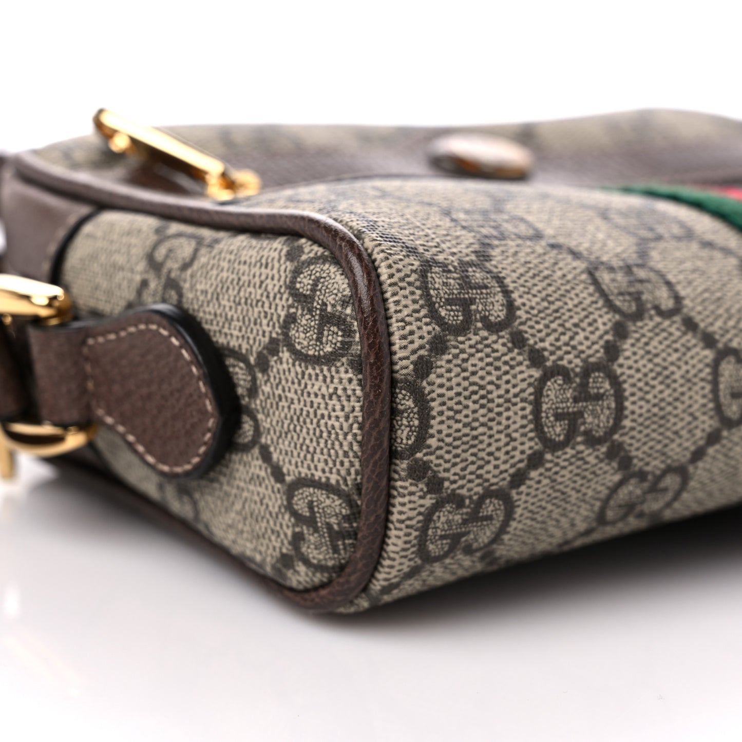GG Supreme Monogram Web Mini Ophidia Shoulder Bag Brown