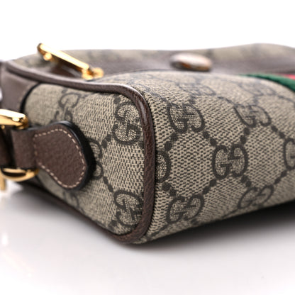 Gucci GG Supreme Monogram Web Mini Ophidia Shoulder Bag Brown 8 of 9