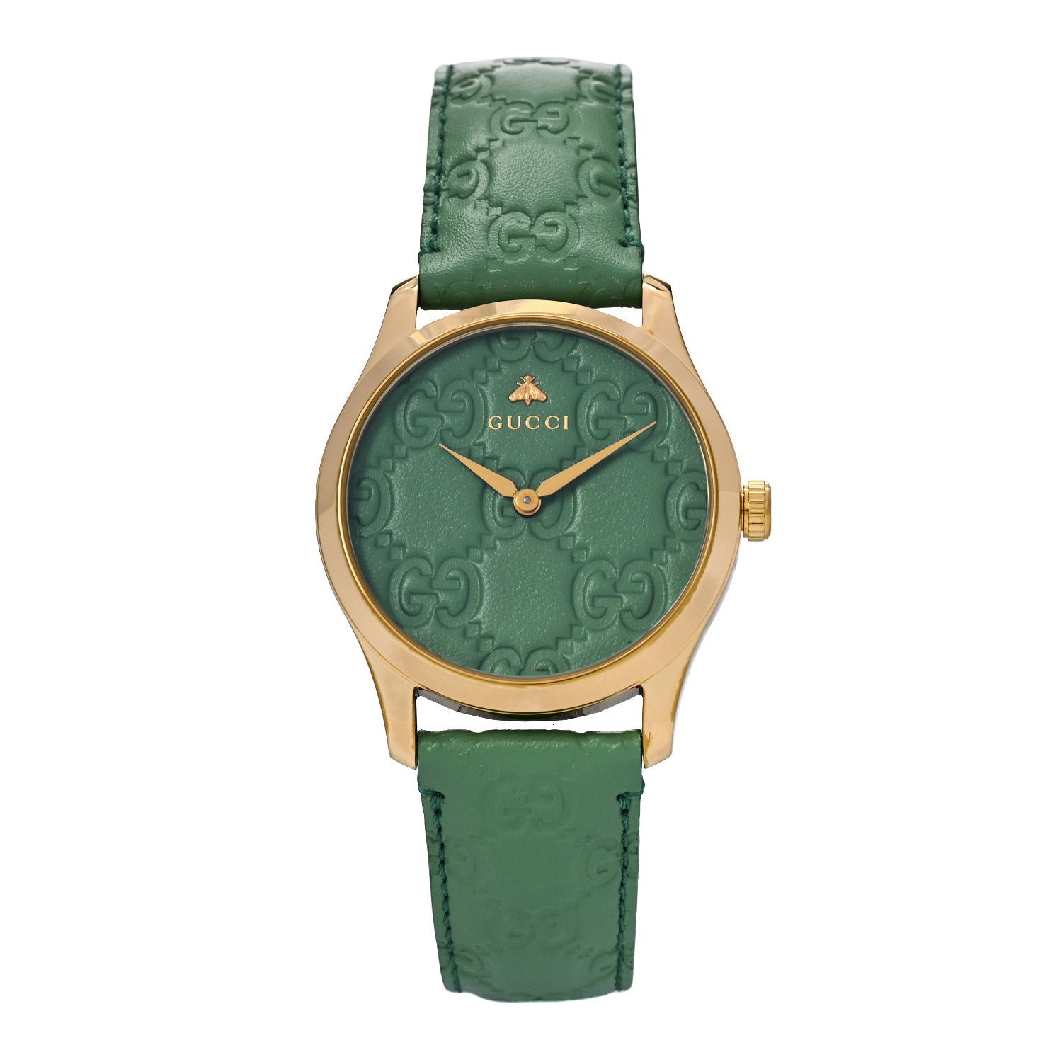 Gucci Stainless Steel Calfskin 38mm G-Timeless Quartz Watch Green 1 of 4