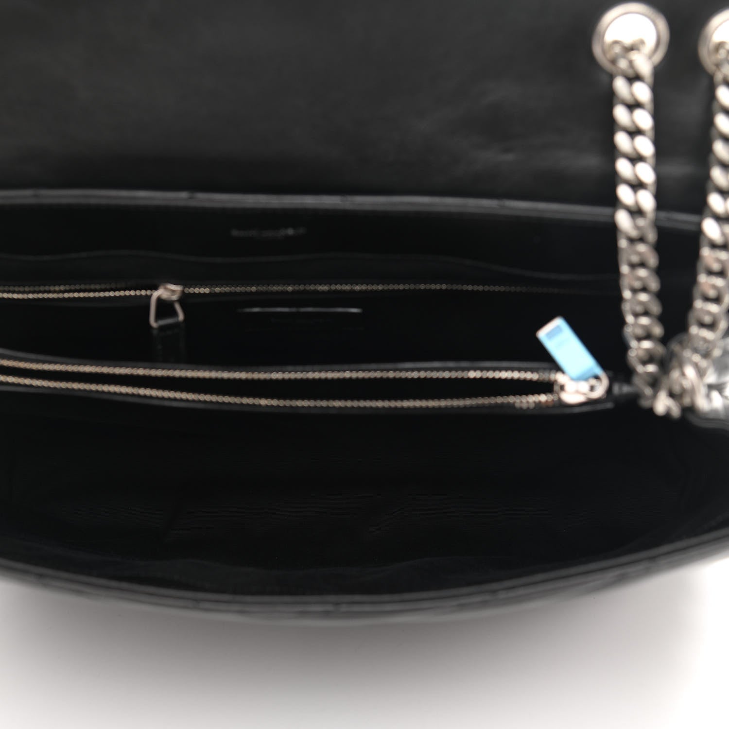 Saint Laurent Calfskin Y Quilted Monogram Large Loulou Chain Satchel Black 5 of 11